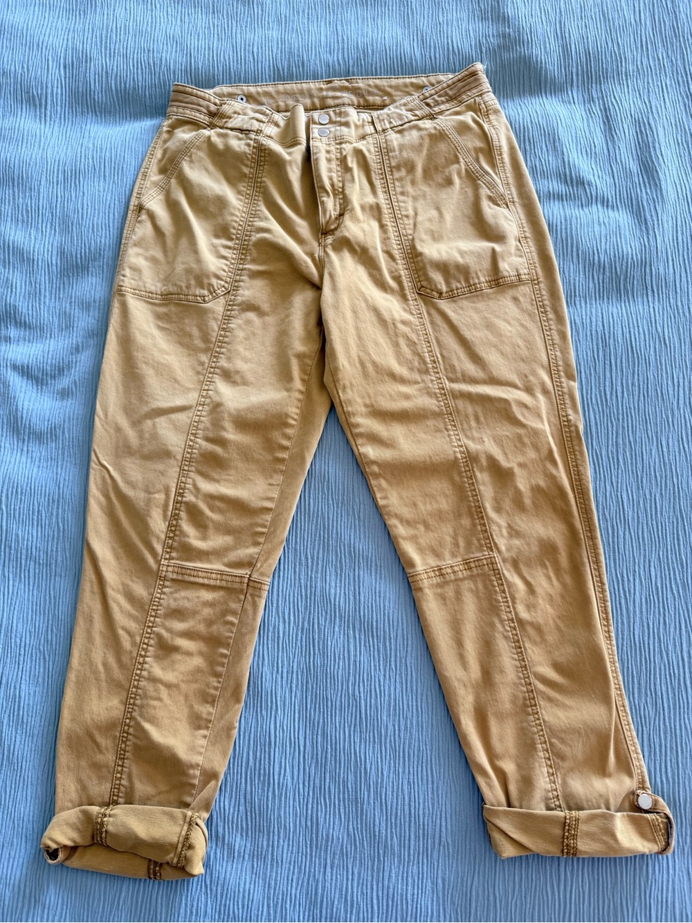 White House Black Market Tan Cropped Utility Pants